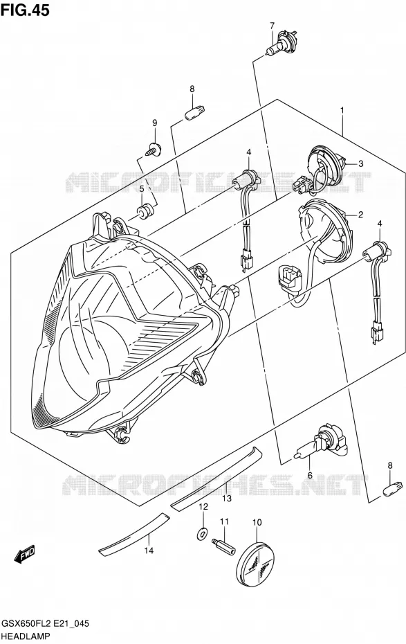 HEAD LAMP (GSX650FL2 E24) Suzuki MOTO 650 GSX-F 2012  GSX650FUL2(E21)