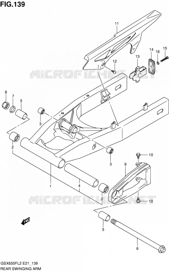 SWINGARM Suzuki MOTO 650 GSX-F 2012  GSX650FUL2(E21)