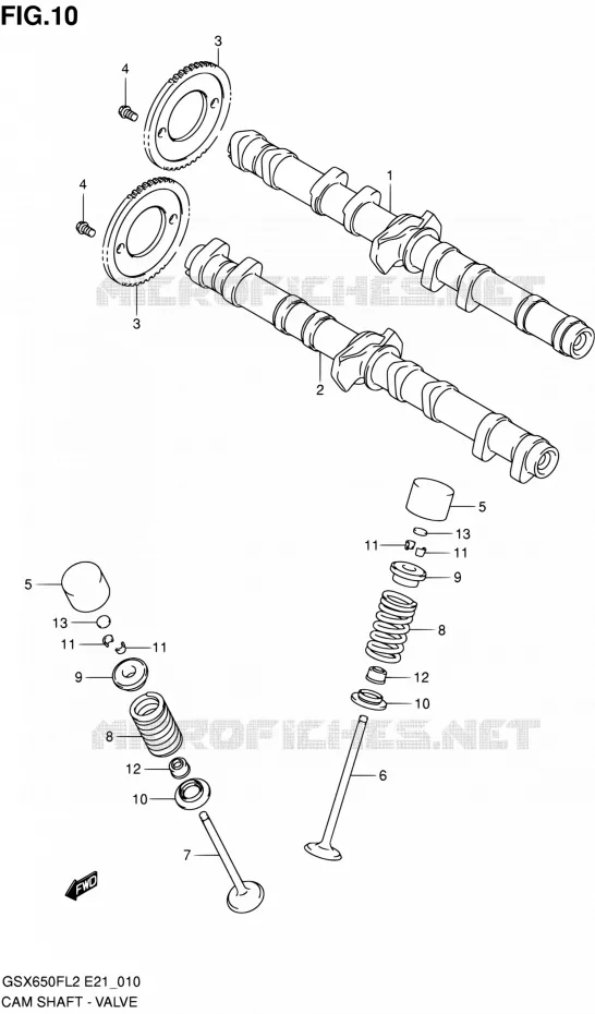 CAMSHAFT - VALVES Suzuki MOTO 650 GSX-F 2012  GSX650FUL2(E24)