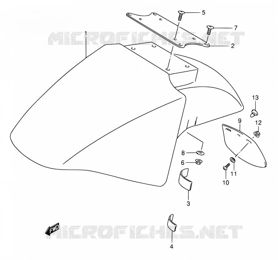 FR. FENDER (MODELE K/L/M/N/P/R) Suzuki MOTO 750 GSX-F 1990  GSX750FL(E02)