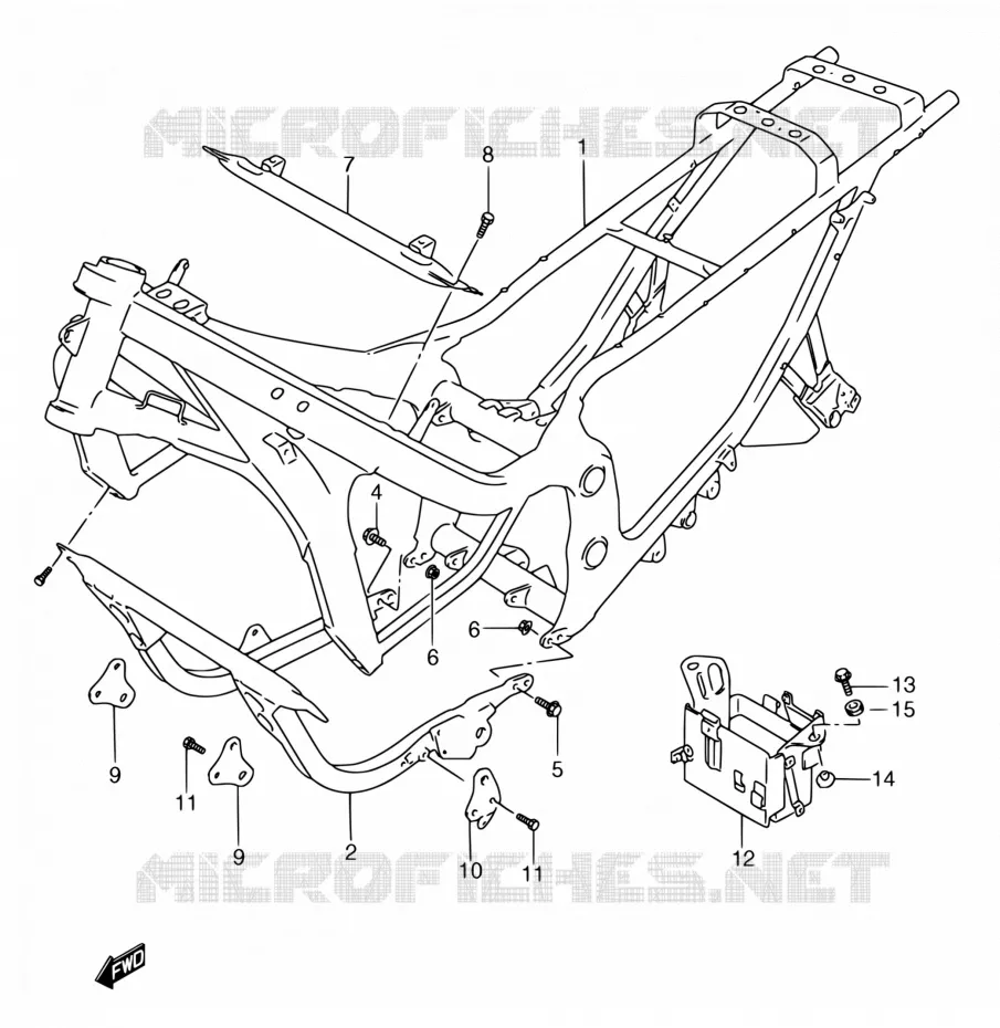FRAME (MODELE K/L/M/N/P/R) Suzuki MOTO 750 GSX-F 1990  GSX750FL(E02)