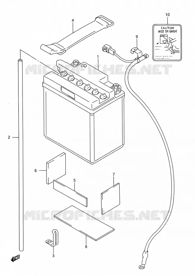BATTERY Suzuki MOTO 750 GSX-F 1994  GSX750F R (E03,E28,E33)