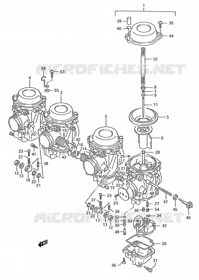 CARBURETOR Suzuki MOTO 750 GSX-F 1994  GSX750F R (E03,E28,E33)