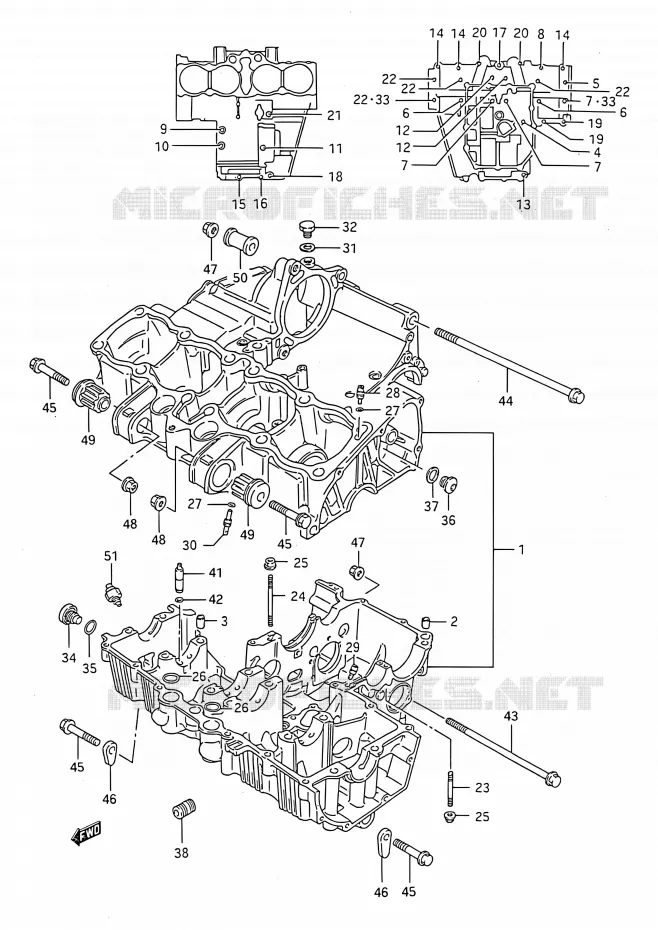 CRACKCASE COVER Suzuki MOTO 750 GSX-F 1994  GSX750F R (E03,E28,E33)