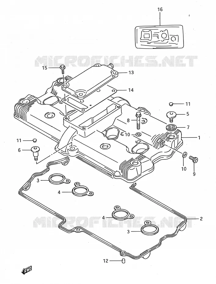 CYLINDER HEAD COVER Suzuki MOTO 750 GSX-F 1994  GSX750F R (E03,E28,E33)