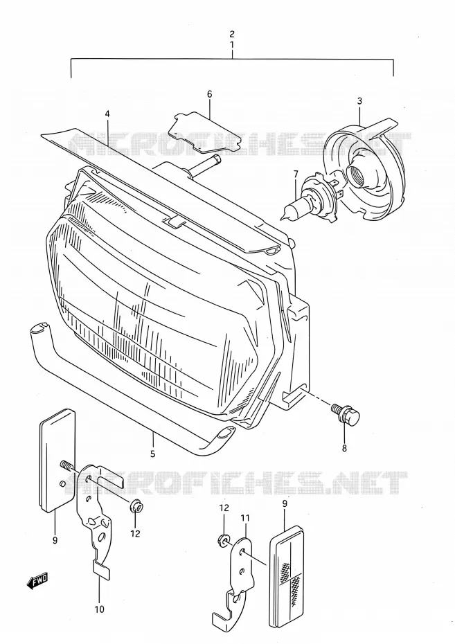 HEAD LAMP Suzuki MOTO 750 GSX-F 1994  GSX750F R (E03,E28,E33)