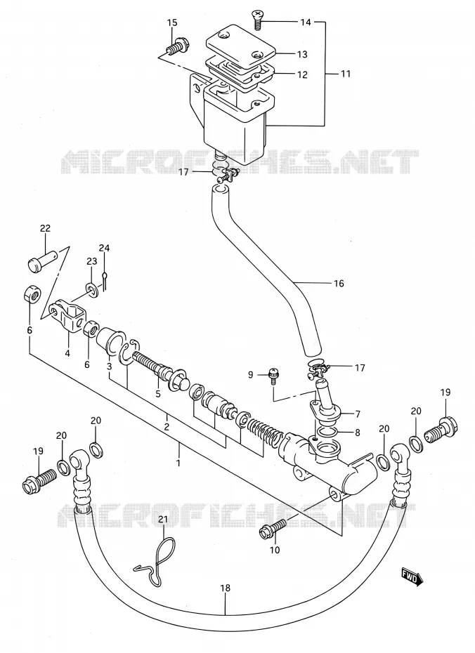 REAR BRAKE MASTER CYLINDER Suzuki MOTO 750 GSX-F 1994  GSX750F R (E03,E28,E33)