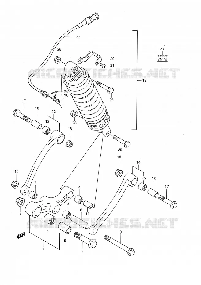 SHOCK ABSORBER LINKAGE Suzuki MOTO 750 GSX-F 1994  GSX750F R (E03,E28,E33)