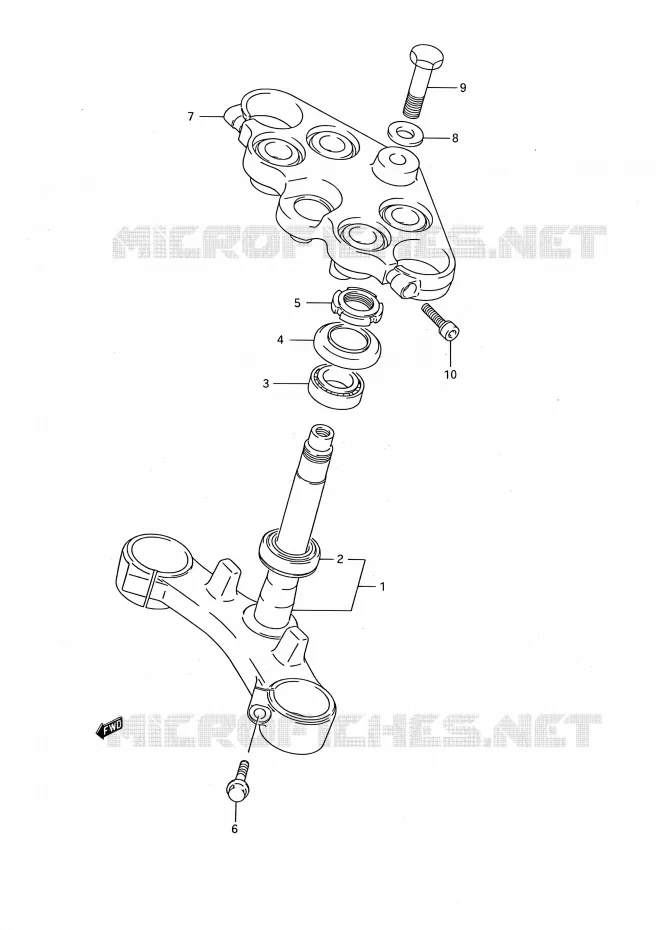 STEERING COLUMN Suzuki MOTO 750 GSX-F 1994  GSX750F R (E03,E28,E33)