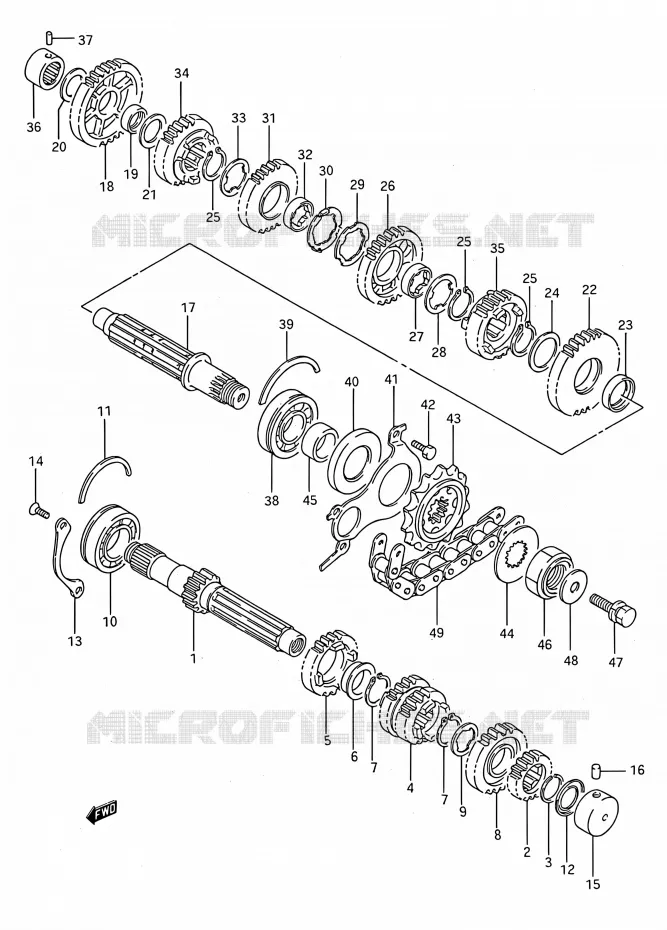 TRANSMISSION Suzuki MOTO 750 GSX-F 1994  GSX750F R (E03,E28,E33)