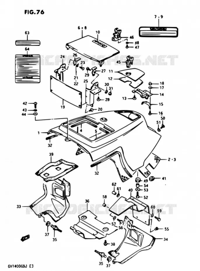 FRAME UPPER COVER MODEL G Suzuki MOTO 1400 CAVALCADE 1987  GV1400GD H/GV1400GC H
