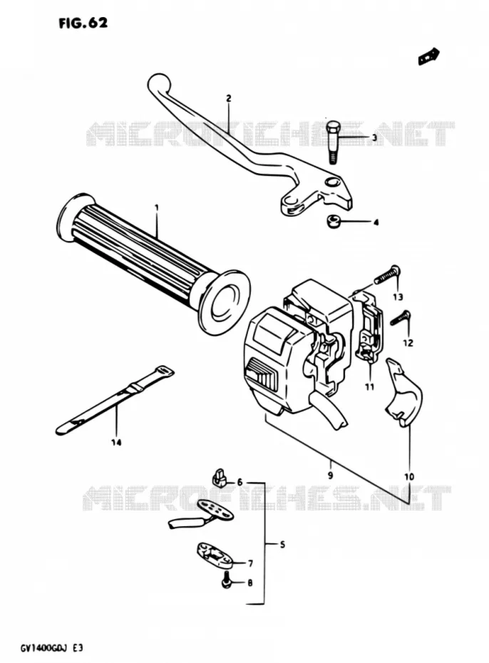 LEFT HANDLE SW Suzuki MOTO 1400 CAVALCADE 1987  GV1400GD H/GV1400GC H