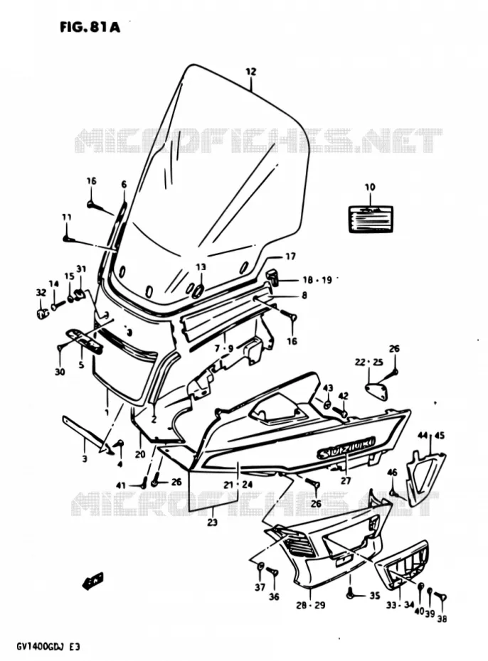 OUTER COWLING MODEL J Suzuki MOTO 1400 CAVALCADE 1987  GV1400GD H/GV1400GC H