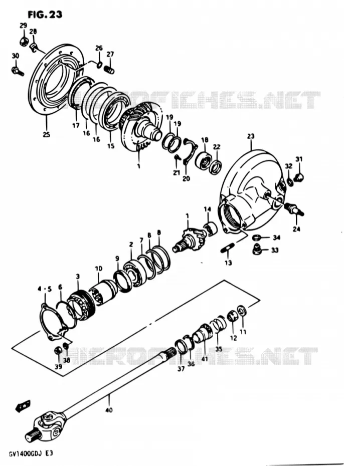 PROPELLER SHAFT-FINAL DRIVE GEAR Suzuki MOTO 1400 CAVALCADE 1987  GV1400GD H/GV1400GC H