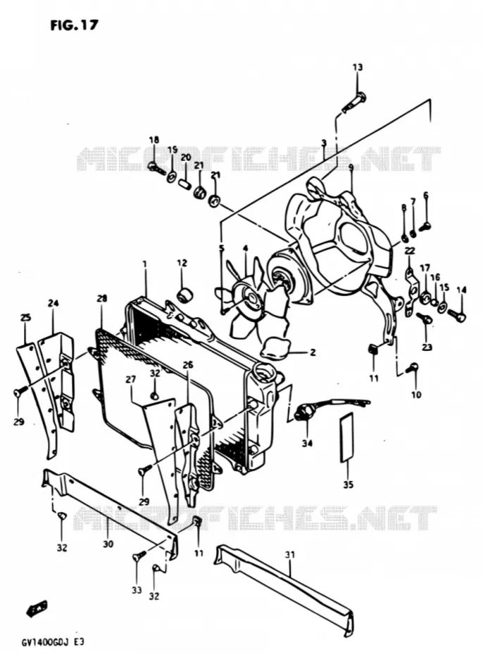 RADIATOR Suzuki MOTO 1400 CAVALCADE 1987  GV1400GD H/GV1400GC H