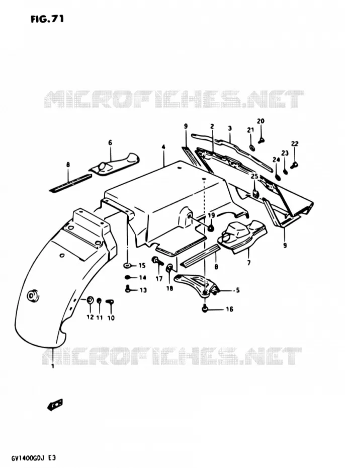 REAR FEDNER Suzuki MOTO 1400 CAVALCADE 1987  GV1400GD H/GV1400GC H