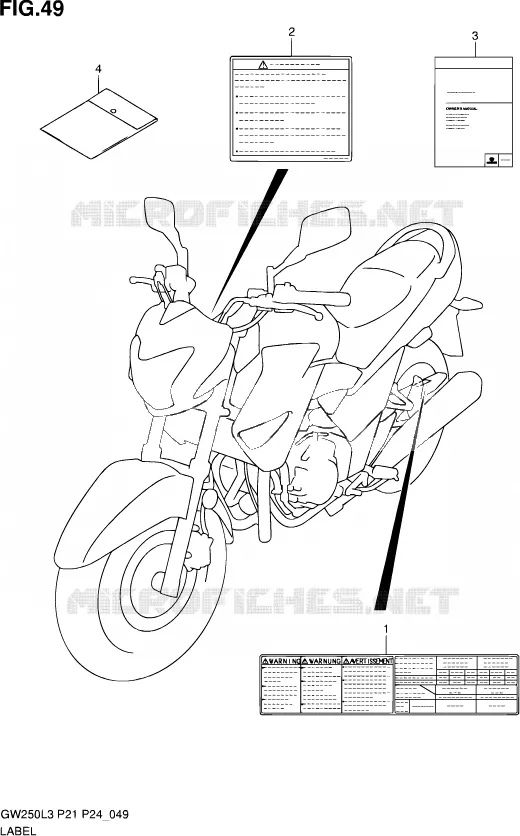 LABEL (GW250L3 P21) Suzuki MOTO 250 INAZUMA 2013  GW250 L3 (P21)