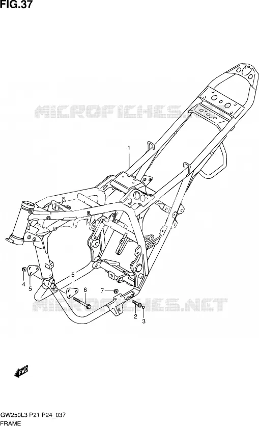 FRAME Suzuki MOTO 250 INAZUMA 2013  GW250 L3 (P24)