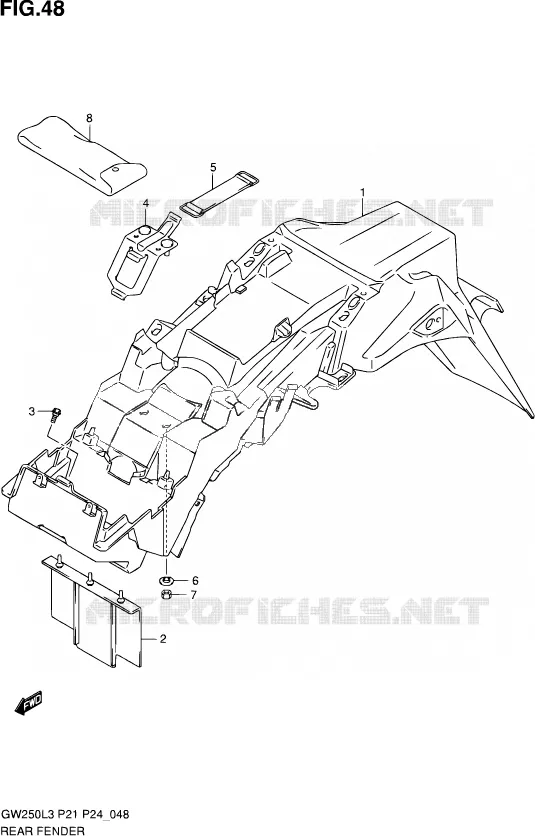 REAR FEDNER Suzuki MOTO 250 INAZUMA 2013  GW250 L3 (P24)