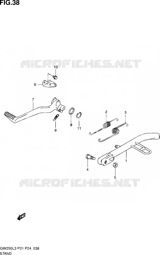 STAND Suzuki MOTO 250 INAZUMA 2013  GW250 L3 (P24)