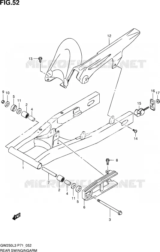SWINGARM Suzuki MOTO 250 INAZUMA 2013  GW250 L3 (P71)