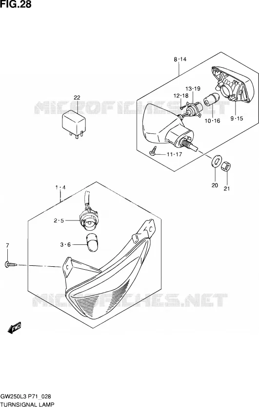TJRN SIGNAL LAMP Suzuki MOTO 250 INAZUMA 2013  GW250 L3 (P71)