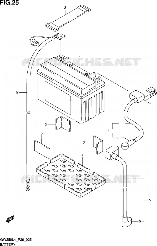 BATTERY Suzuki MOTO 250 INAZUMA 2014  GW250 L4 (P28)