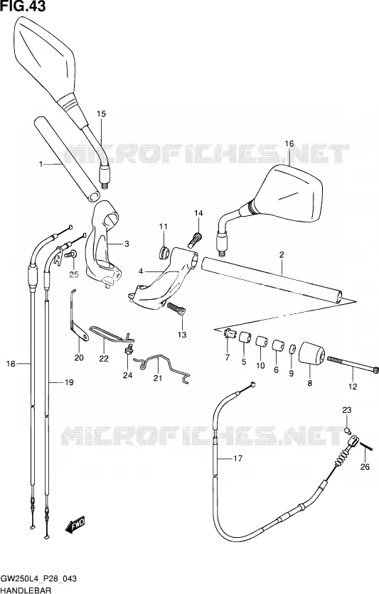 HANDELBAR Suzuki MOTO 250 INAZUMA 2014  GW250 L4 (P28)