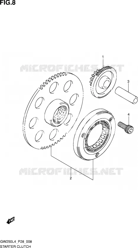 STARTER MOTOR CLUTCH Suzuki MOTO 250 INAZUMA 2014  GW250 L4 (P28)