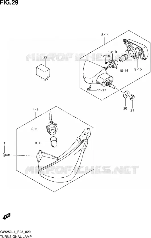 TJRN SIGNAL LAMP Suzuki MOTO 250 INAZUMA 2014  GW250 L4 (P28)