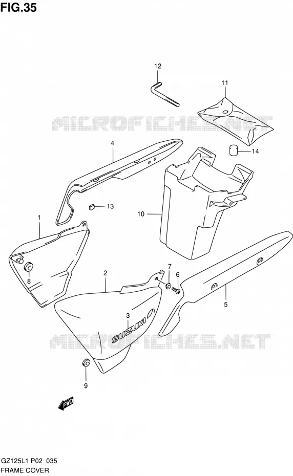 FAIRING Suzuki MOTO 125 MARAUDER 2011  GZ125L1(E02)