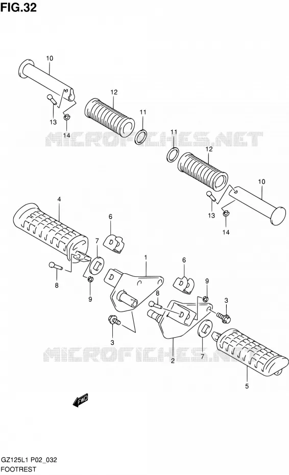 FOOTREST Suzuki MOTO 125 MARAUDER 2011  GZ125L1(E02)