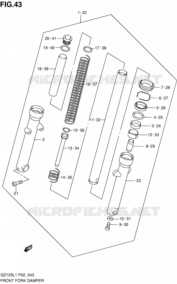 FRONT FORK Suzuki MOTO 125 MARAUDER 2011  GZ125L1(E02)