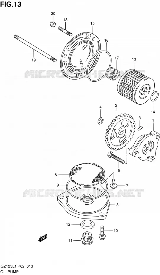 OIL PUMP Suzuki MOTO 125 MARAUDER 2011  GZ125L1(E02)
