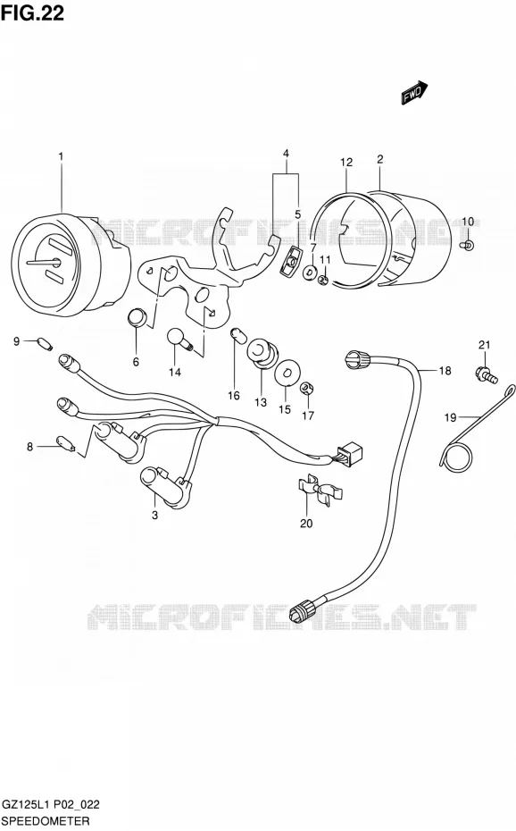 SPEEDOMETER (MODEL P02) Suzuki MOTO 125 MARAUDER 2011  GZ125L1(E02)