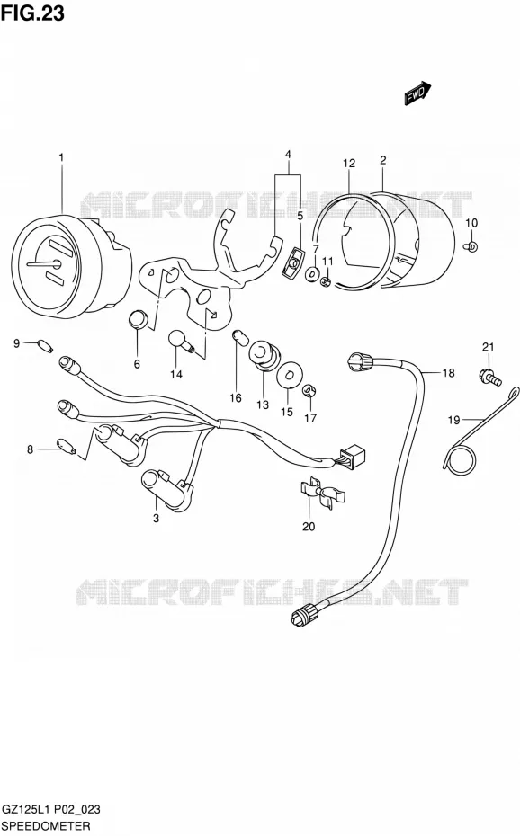 SPEEDOMETER (MODEL P19) Suzuki MOTO 125 MARAUDER 2011  GZ125L1(E02)