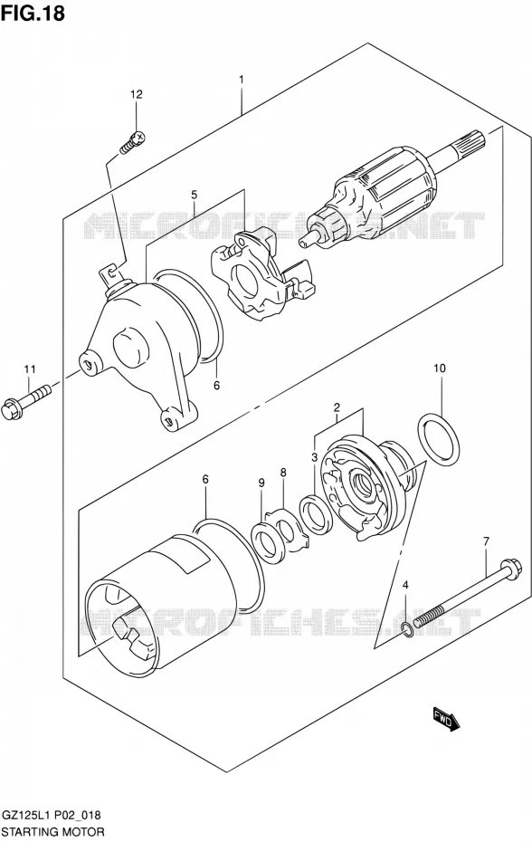 STARTER MOTOR Suzuki MOTO 125 MARAUDER 2011  GZ125L1(E02)