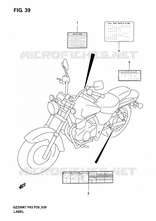 LABEL Suzuki MOTO 250 MARAUDER 2005  GZ250K5(E03,E28,E33)