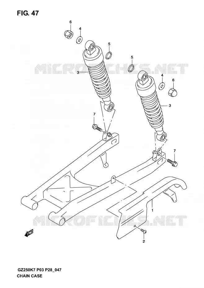 CHAIN GUARD Suzuki MOTO 250 GZ 2006  GZ250K6(E03,E28,E33)