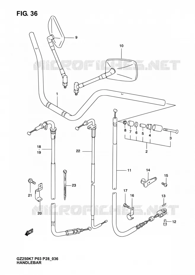 HANDELBAR Suzuki MOTO 250 GZ 2006  GZ250K6(E03,E28,E33)