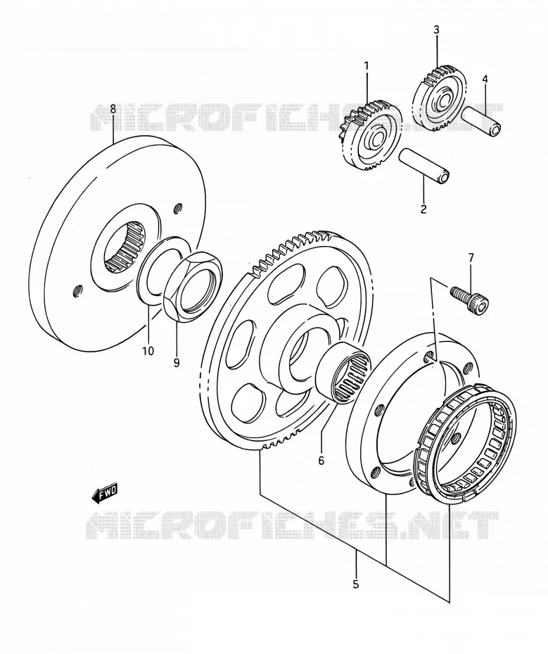 STARTER MOTOR CLUTCH Suzuki MOTO 650 BOULEVARD 1993  LS650 P (E03,E28,E33)