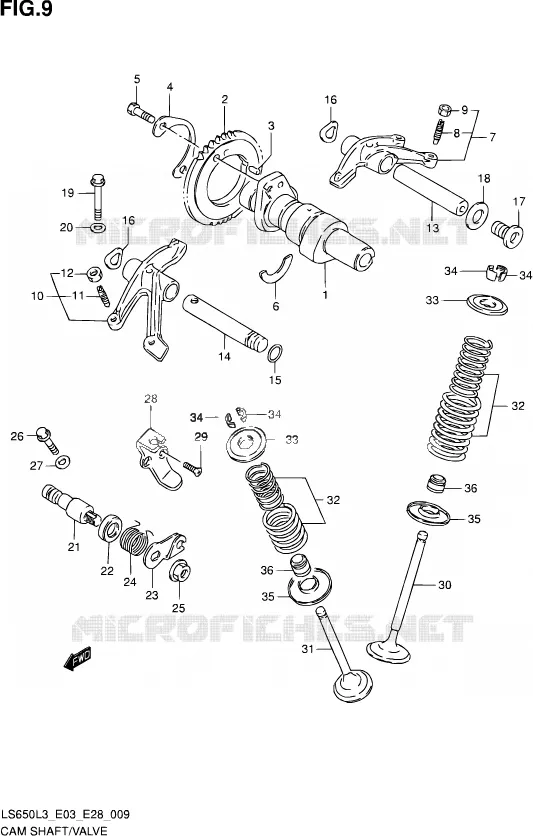 CAMSHAFT - VALVES Suzuki MOTO 650 SAVAGE 2013  LS650 L3