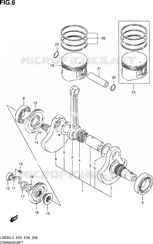 CRANKSHAFT Suzuki MOTO 650 SAVAGE 2013  LS650 L3