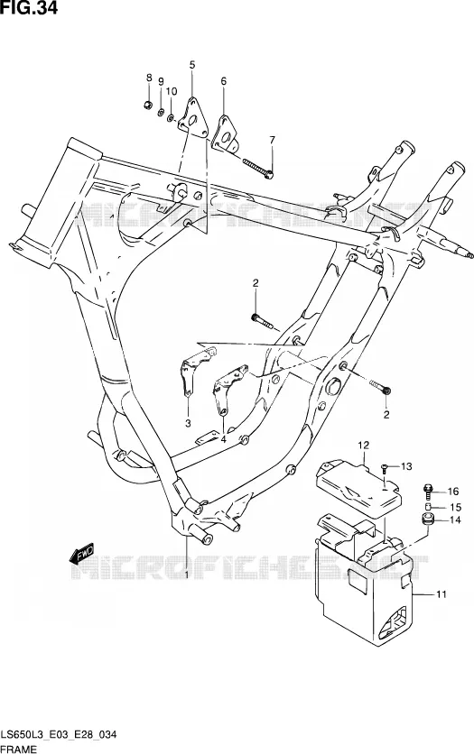 FRAME Suzuki MOTO 650 SAVAGE 2013  LS650 L3