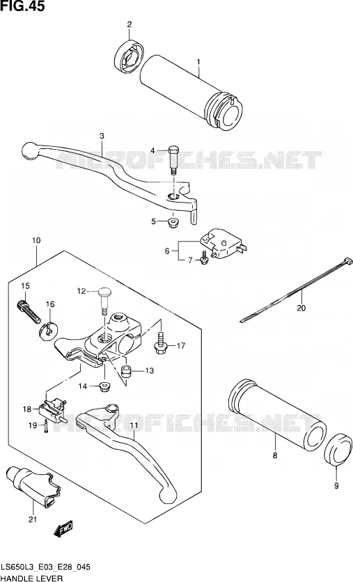 HANDGRIPS - LEVERS  Suzuki MOTO 650 SAVAGE 2013  LS650 L3