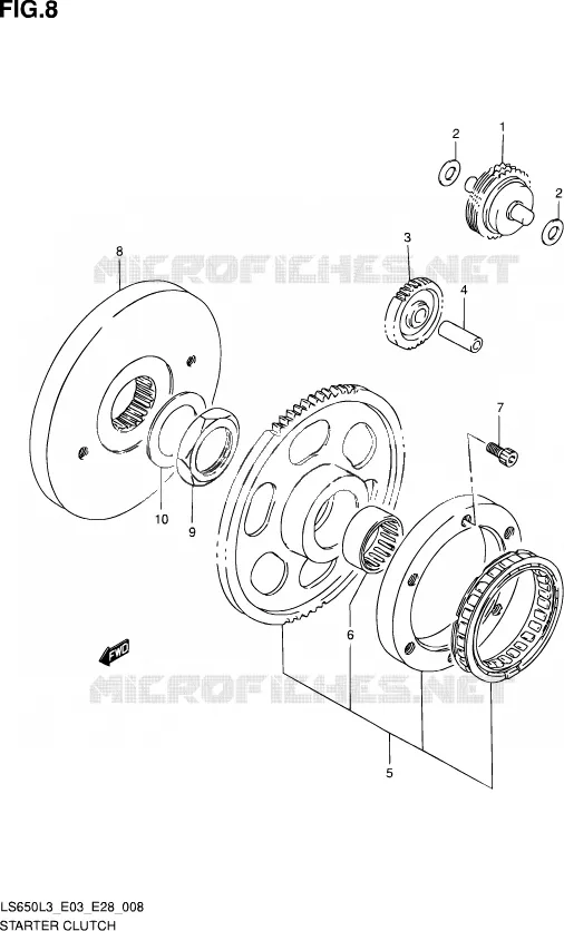 STARTER MOTOR CLUTCH Suzuki MOTO 650 SAVAGE 2013  LS650 L3