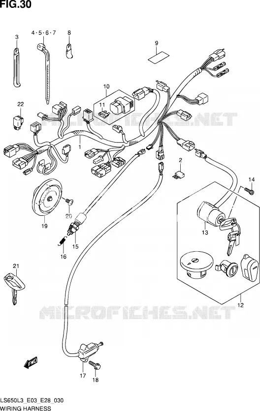 WIRING HARNESS (LS650L3 E03) Suzuki MOTO 650 SAVAGE 2013  LS650 L3