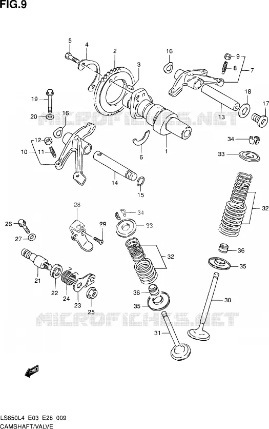 CAMSHAFT - VALVES Suzuki MOTO 650 SAVAGE 2014  LS650 L4