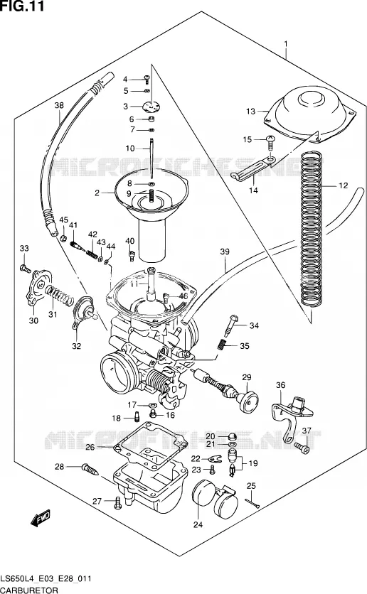CARBURETOR (LS650L4 E03) Suzuki MOTO 650 SAVAGE 2014  LS650 L4