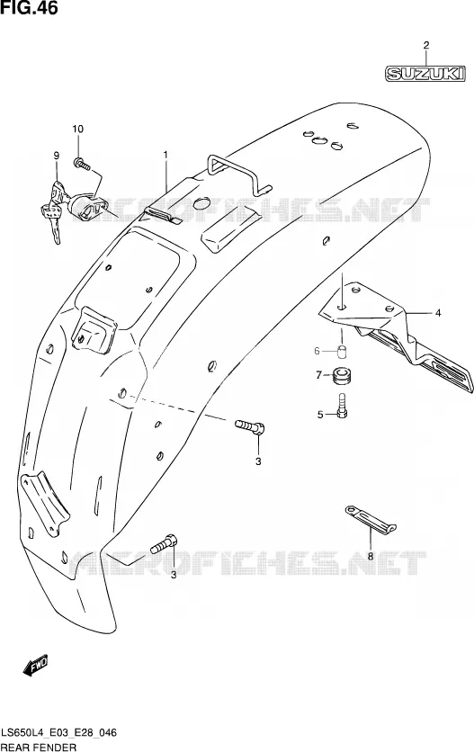 REAR FEDNER Suzuki MOTO 650 SAVAGE 2014  LS650 L4
